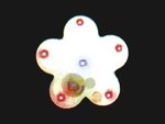 FLOR INTERMITENTE FIJACION MAGNETICA IMAN DISCO  1 LED AZUL  5 LEDs ROJOS