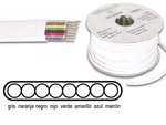 ROLLO BOBINA DE CABLE TELEFONICO 8 x 008mm BLANCO PLANO  100m