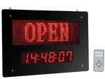 PANEL LED OPEN CLOSED CON RELOJ PARA NEGOCIO ABIERTO CERRADO