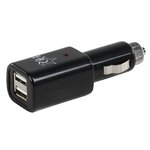 CARGADOR DOBLE PARA COCHE MECHERO 2 x USB INDICADOR LED  12V 5V  500mA 25W