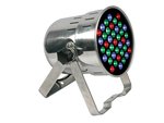 FOCO PAR64 LED PROFESIONAL CORTO CROMADO DMX512 CONTROL POR DMX  39 LEDs