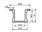 PERFIL DE ALUMINIO PARA CINTAS Y TIRAS DE LEDs 15mm PARA EMPOTRAR 2m