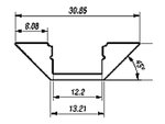 PERFIL DE ALUMINIO PARA CINTAS Y TIRAS CON LEDs TIPO ANGULO  2 m