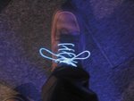 HILO PORTATIL ELECTROLUMINISCENTE CORDONES COLOR AZUL PILAS PARA FIESTAS  50 cm