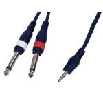 CABLE AUDIO JACK ESTEREO 35  2x JACK MONO 635mm 3m