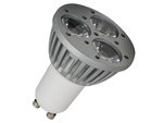 BOMBILLA CON LED  3 x LEDs 1W COLOR ROJO 230VAC GU10  AHORRO DE ENERGIA