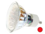 BOMBILLA CON LEDs CASQUILLO GU10 COLOR ROJO 240Vac 1W