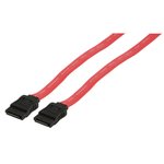 CABLE DE DATOS SATA PLANO MACHO  MACHO 50cm ROJO