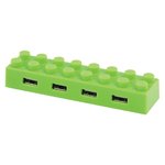 CONCENTRADOR HUB 4 PUERTOS USB 2.0 FORMA BLOQUE VERDE
