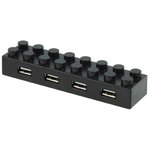 CONCENTRADOR HUB 4 PUERTOS USB 2.0 FORMA BLOQUE NEGRO