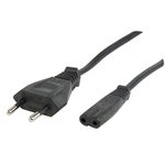 CABLE DE ALIMENTACION EUROPEO 2 PINES 18m NEGRO