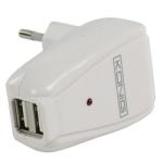 CARGADOR USB DOBLE TENSION SALIDA 5 V CORRIENTE 500 mA