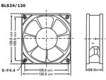 VENTILADOR 24VDC COJINETE LISO 120 x 120 x 38 mm 2300rpm