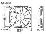 VENTILADOR 12VDC COJINETE LISO 92 x 92 x 25 mm 2400rpm