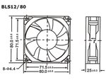 VENTILADOR 12VDC COJINETE LISO 80 x 80 x 25 mm 2600rpm