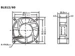 VENTILADOR 12VDC COJINETE LISO 60 x 60 x 25 mm 3500rpm