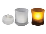 VELA LED EN VASO DE CRISTAL MATE EFECTO LLAMA OSCILANTE