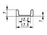 PERFIL DE ALUMINIO PARA CINTAS DE LEDs  PLANO PARA CINTAS DE LEDS HASTA 12mm 2m