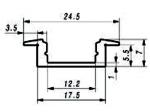 PERFIL DE ALUMINIO GRUESO PARA CINTAS DE LEDs  PARA EMPOTRAR  ALTURA 7mm  2m