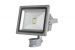 FOCO PROYECTOR LED DETECTOR SENSOR MOVIMIENTOS PIR EXTERIOR  30W  6500K  GRIS