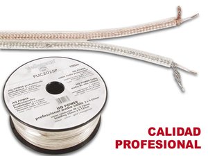 ROLLO BOBINA DE CABLE BIFILAR APANTALLADO 2 x 025mm PLATAORO  100m