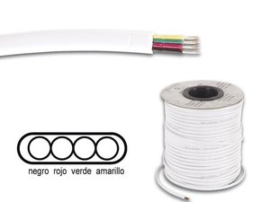 ROLLO BOBINA DE CABLE TELEFONICO 4 x 008mm BLANCO PLANO  100m