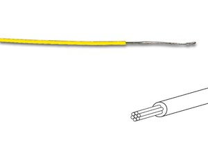 ROLLO BOBINA DE HILO CABLEADO AMARILLO MULTIFILAR AWG24  100m