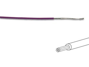 ROLLO BOBINA DE HILO CABLEADO VIOLETA MULTIFILAR 02mm AWG24  100m