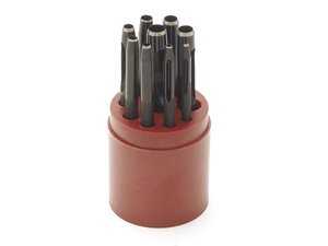 PUNZONES SACA BOCADOS CUERPO DENTADO CON PORTA PUNTAS  9 Unds