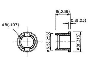 SOPORTE PARA LED 5mm PARA EMPOTRAR EN CHASIS POR PESTAAS