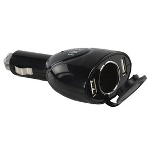 CARGADOR DOBLE 2 x USB COCHE MECHERO INDICADOR LED  12V  24V  500mA  25W