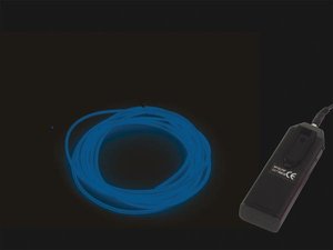 HILO PORTATIL ELECTROLUMINISCENTE CORDONES COLOR AZUL PILAS PARA FIESTAS  50 cm