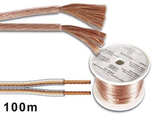 CABLE PARALELO TRANSPARENTE PARA ALTAVOZ  2 x 150 mm BOBINA ROLLO 100 m