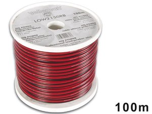 CABLE ROJO  NEGRO PARA ALTAVOZ AUDIO  2 x 150 mm  BOBINA 100 m