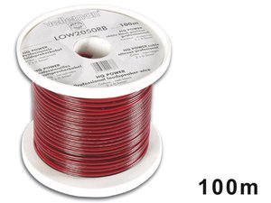 CABLE ROJO  NEGRO PARA ALTAVOZ AUDIO PARALELO  2 x 050mm  BOBINA 100 m