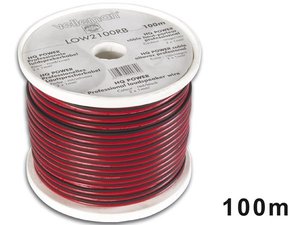 CABLE PARALELO ROJO  NEGRO PARA ALTAVOZ AUDIO  2 x 100mm  BOBINA ROLLO 100m