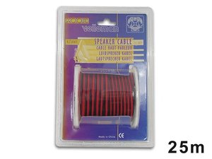 CABLE PARALELO ROJO  NEGRO ALTAVOCES AUDIO ALTAVOZ 2 x 075mm  LONGITUD 25 m