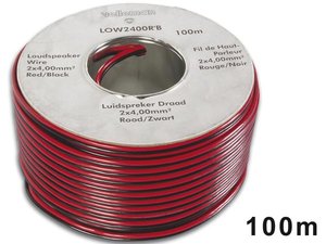 CABLE PARALELO ROJO  NEGRO PARA ALTAVOZ AUDIO  2 x 4mm  BOBINA 100 m