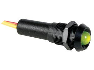 PILOTO CON LED 12V VERDE INTERMITENTE  CAJA NEGRA CABLES