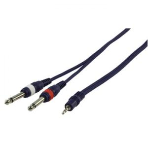 CABLE AUDIO JACK ESTEREO 35  2x JACK MONO 635mm 3m