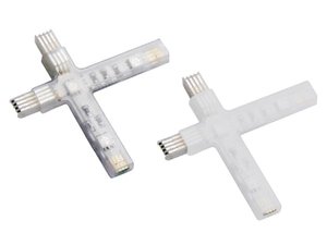 CONECTOR EN FORMA DE X PARA CINTAS Y TIRAS DE LED RIGIDAS