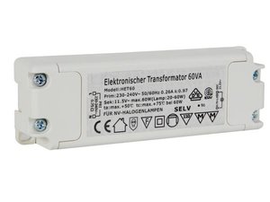 TRANSFORMADOR ELECTRONICO 60VA ILUMINACION HALOGENA