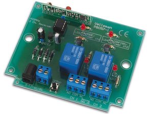 RECEPTOR CON CODIGO RF RADIO FRECUENCIA DE 2 CANALES ALIMENTACION DE 9 12Vcc