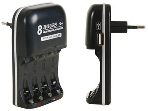 CARGADOR RAPIDO PARA PILAS NI MH 8 HORAS  SALIDA USB 5Vdc