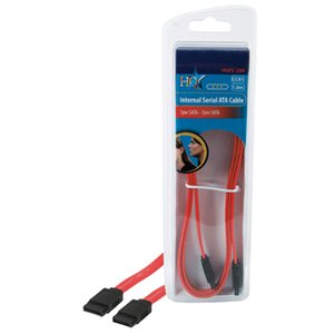 CABLE DATOS SATA PLANO MACHO  MACHO 1m ROJO