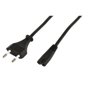 CABLE DE ALIMENTACION EUROPEO 2 PINES 18m NEGRO