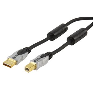 CABLE USB A MACHO  USB B MACHO ALTA CALIDAD 5m ORO