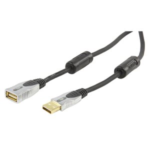 CABLE USB A MACHO  USB A HEMBRA ALTA CALIDAD 18m ORO