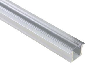 PERFIL DE ALUMINIO CINTAS LEDs  15mm  EMPOTRAR  DIFUSOR TRANSPARENTE  2m