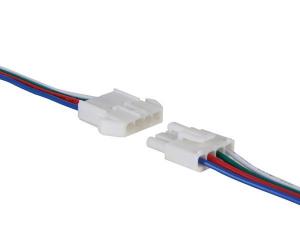 CABLE CON CONECTOR MACHO HEMBRA PARA CINTA DE LEDs RGB CON CLIP Y POLARIDAD